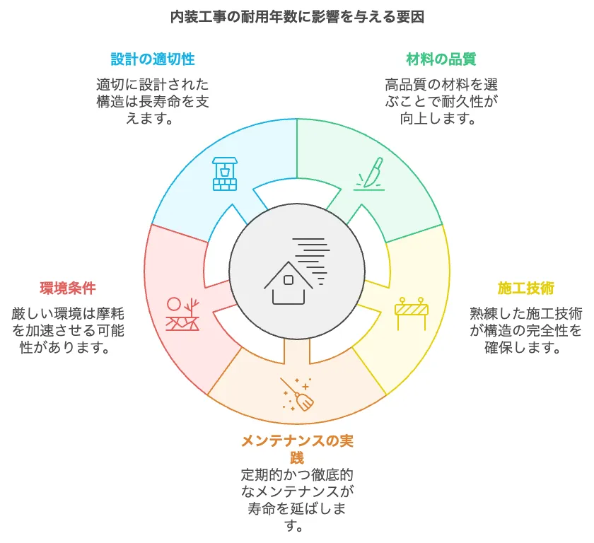 内装工事の耐用年数に影響を与える要因