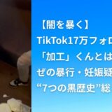 【闇を暴く】TikTok17万フォロワー「加工」くんとは何者？ぜの暴行・妊娠疑惑まで“7つの黒歴史”総まとめ