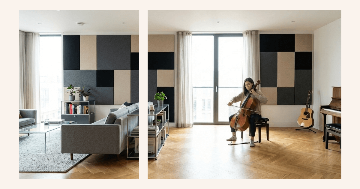 防音対策された部屋で楽器演奏を楽しむ住環境イメージ